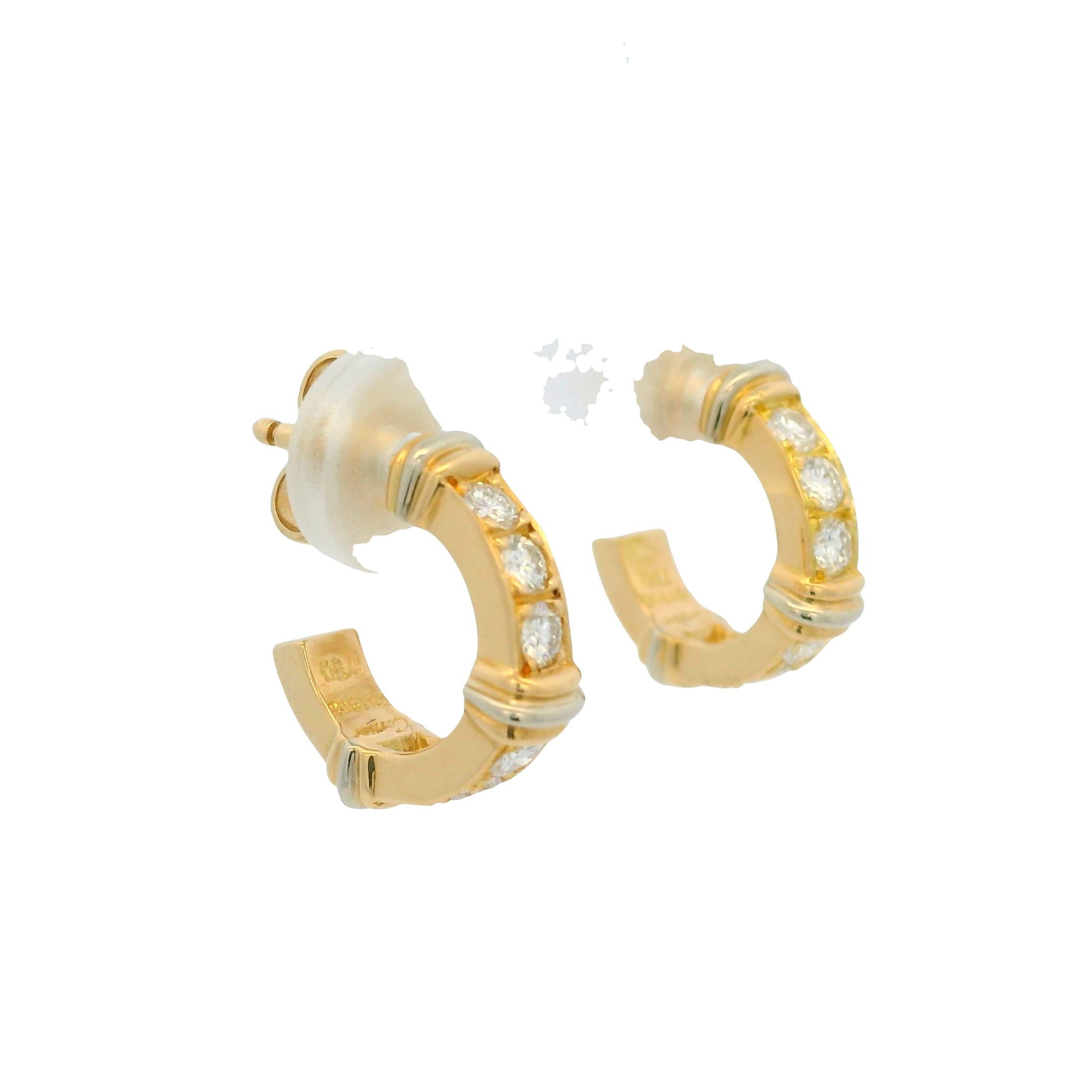 Moderno Cartier Diamante Contessa 18 carati Orecchini a cerchio piccoli In magazzino in vendita