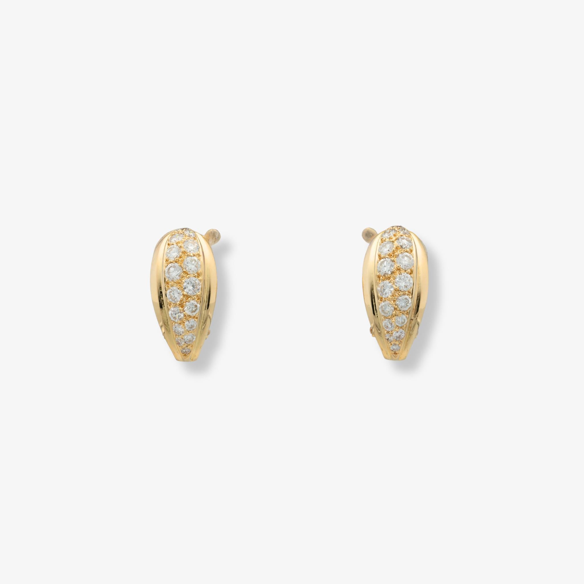 Boucles d'oreilles cabriolet en or jaune 18K avec diamants de Cartier Unisexe en vente