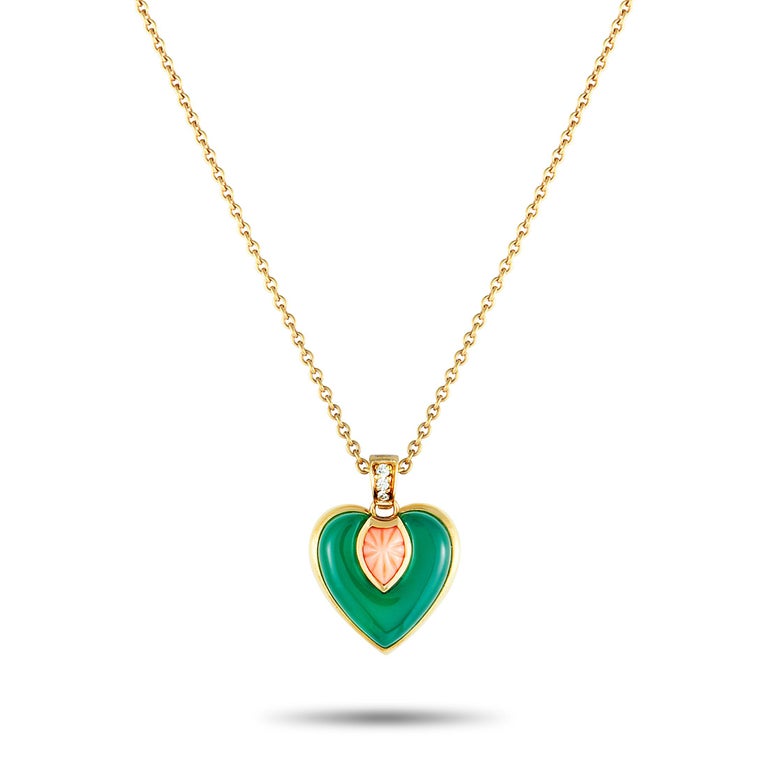 Cartier Diamond, Coral, and Chrysoprase Heart Yellow Gold ... (768 x 768 Pixel)