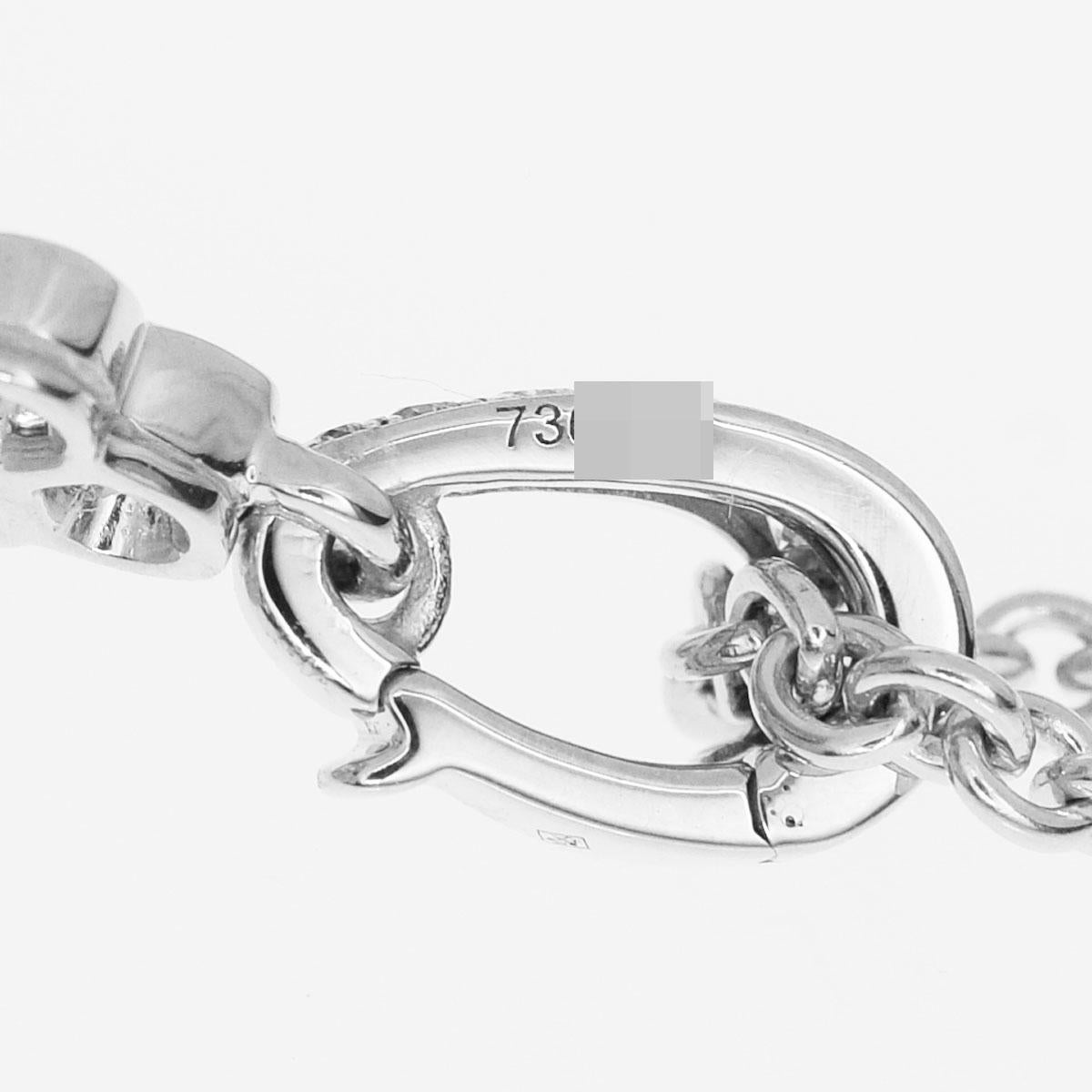 Cartier Diamond Cross Chain Pendant Necklace 18 Karat White Gold 1