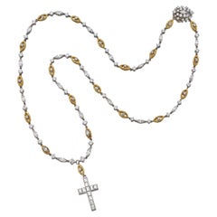 Cartier Diamond Cross Pendant, Necklace in Platinum