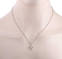 Cartier Diamond Cross Platinum Pendant Necklace
