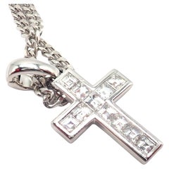 Collana con croce di diamanti in oro bianco di Cartier