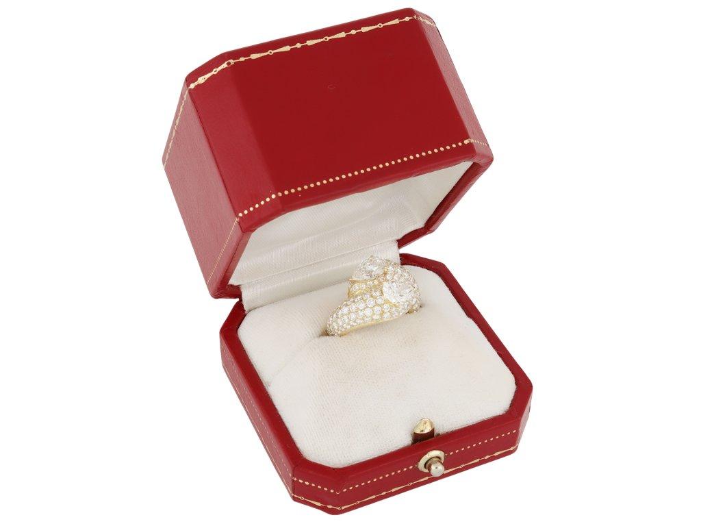 Anillo cruzado de diamantes Cartier, francés, hacia 1970 en venta 5