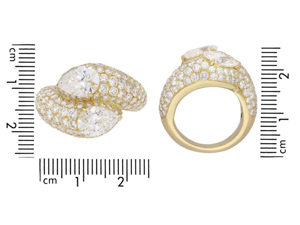 Bague croisée à diamants de Cartier, française, vers 1970 Bon état - En vente à London, GB