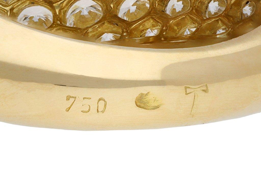 Anillo cruzado de diamantes Cartier, francés, hacia 1970 en venta 1