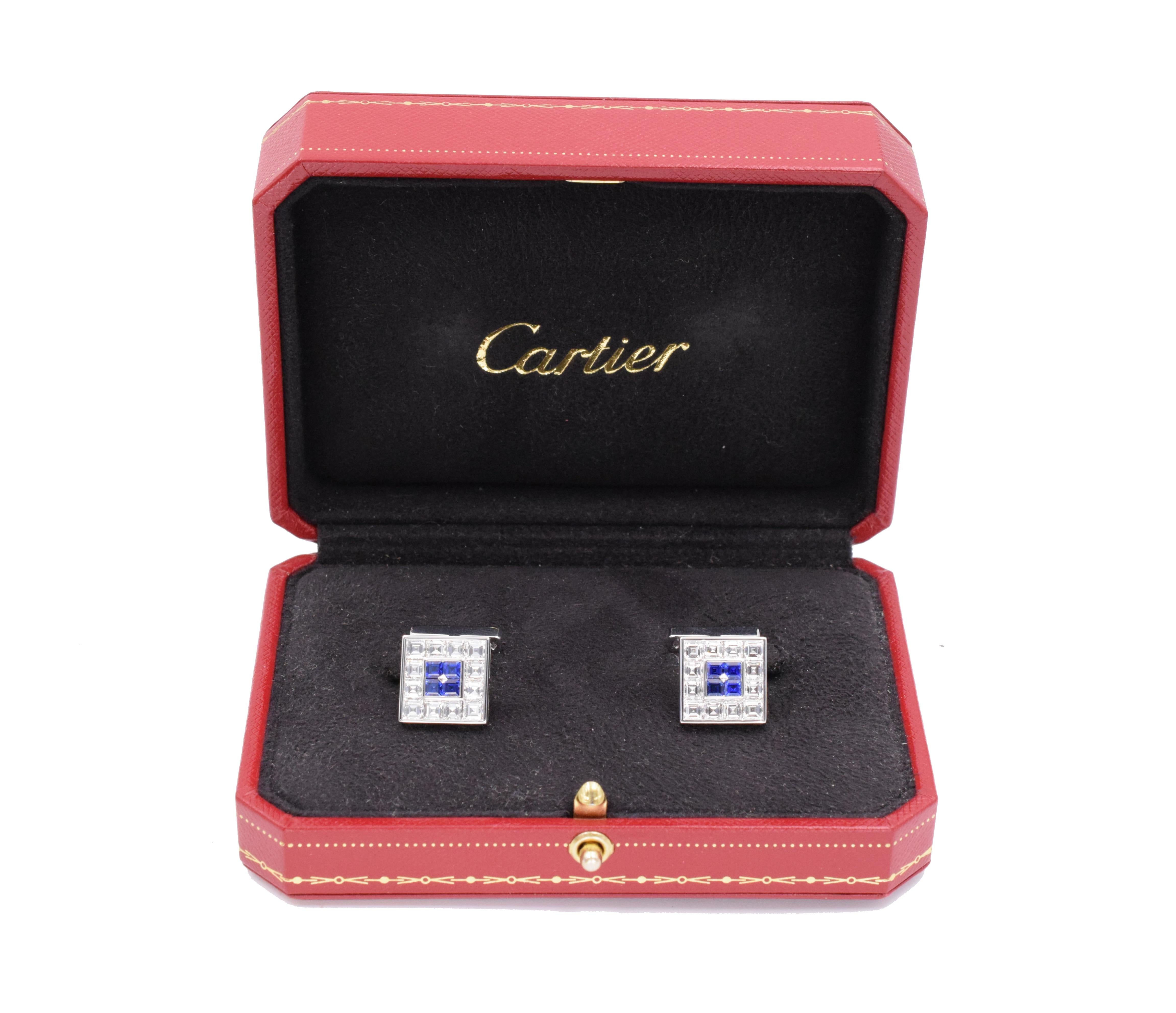 sapphire and diamond cufflinks