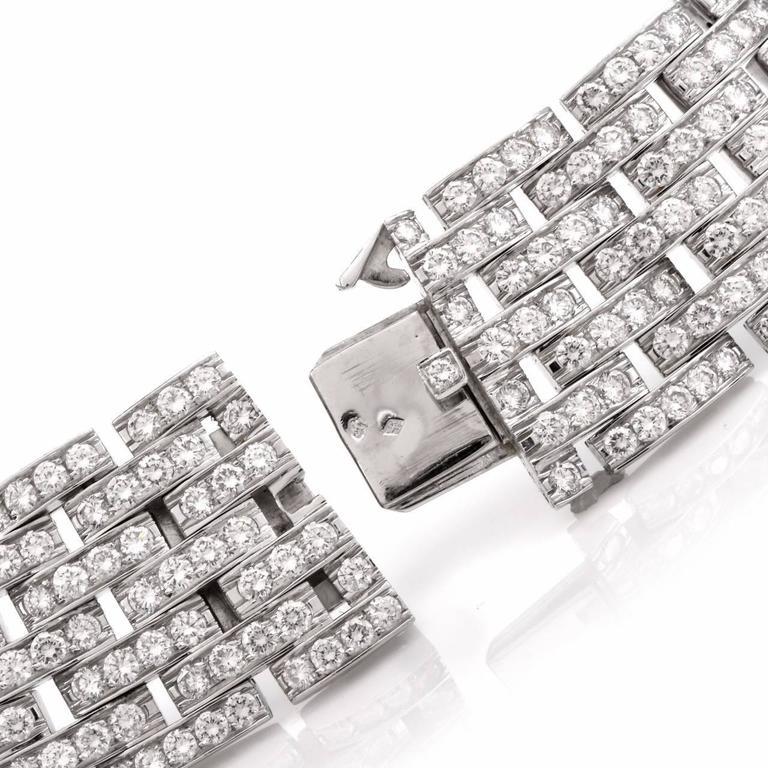 Art Deco Cartier Diamond Double C 18 Karat White Gold Choker Necklace