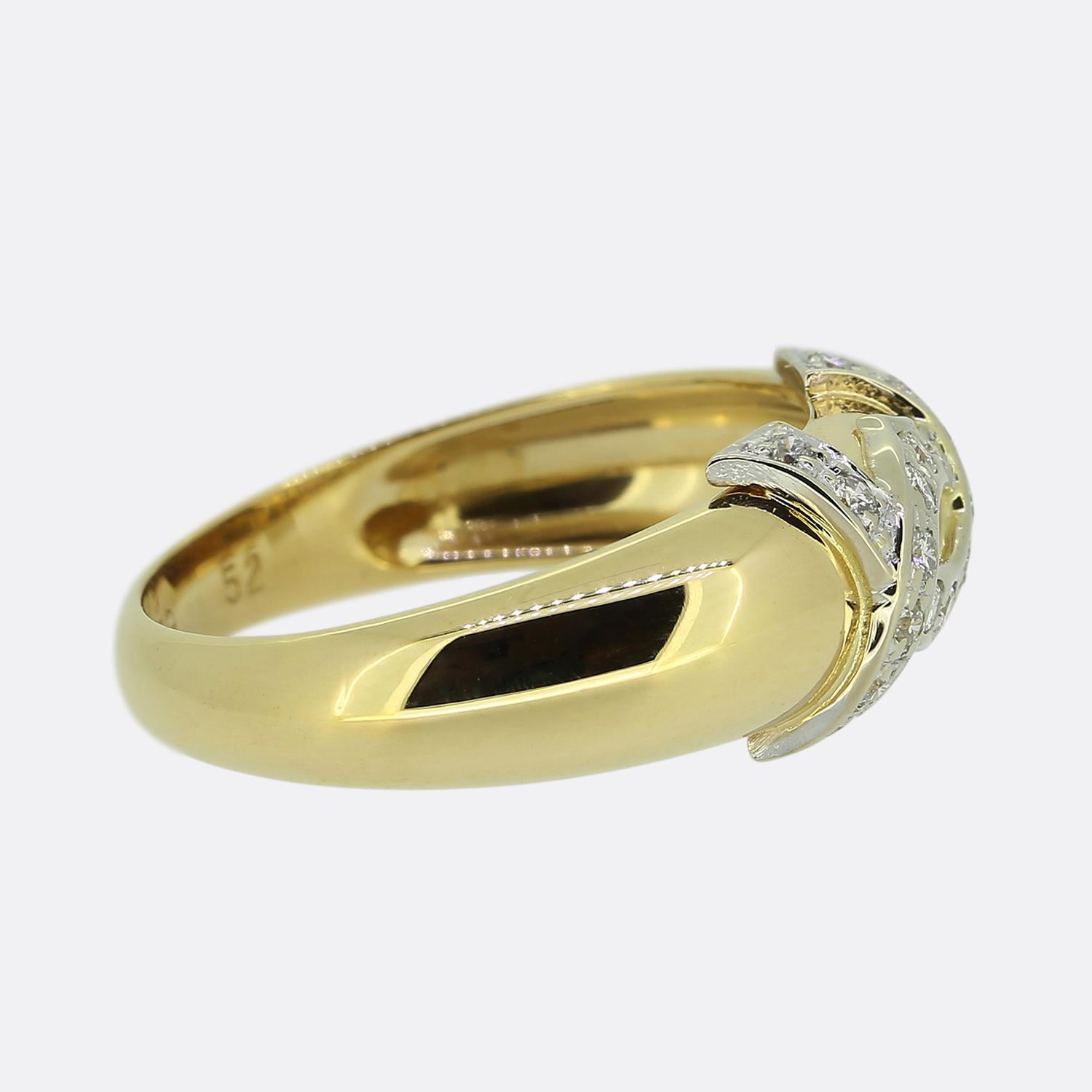 Brilliant Cut Cartier Diamond Double C Ring For Sale