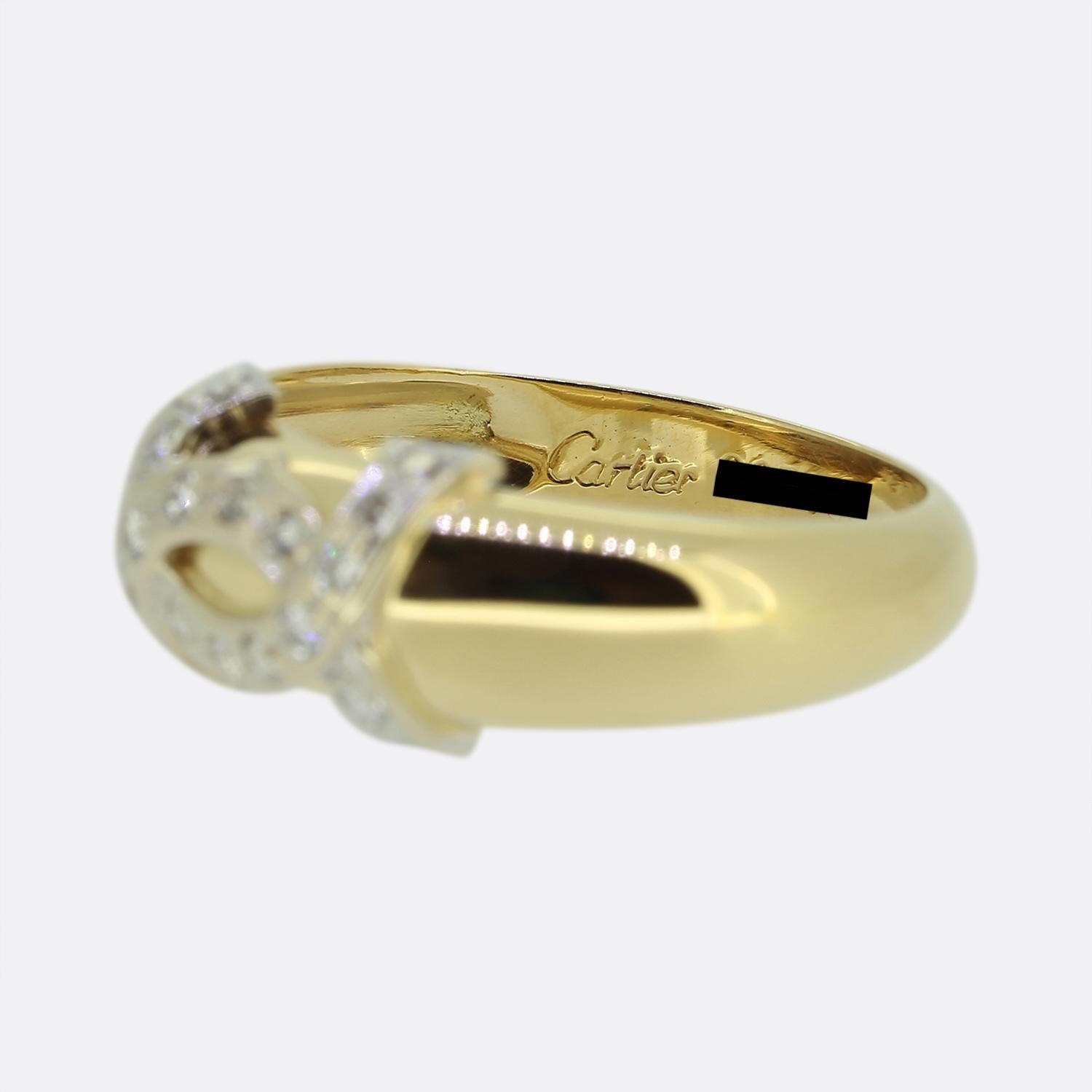 Women's or Men's Cartier Diamond Double C Ring For Sale