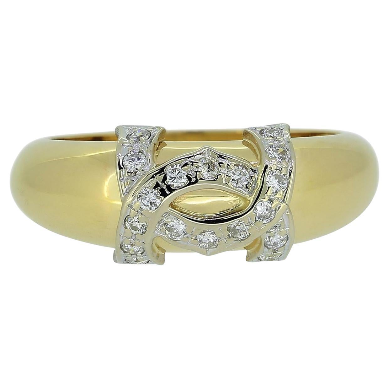Cartier Diamond Double C Ring For Sale