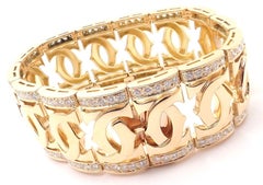 Cartier Diamond Double C Wide Yellow Gold Link Bracelet
