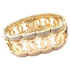 Cartier Bracelet à maillons larges double C en or jaune et diamants