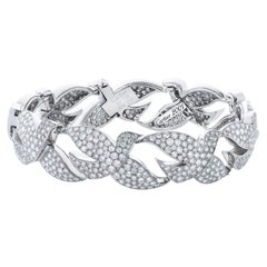 Cartier Diamond Dove of Peace Bracelet in 18k White Gold W/ Box and Certificate