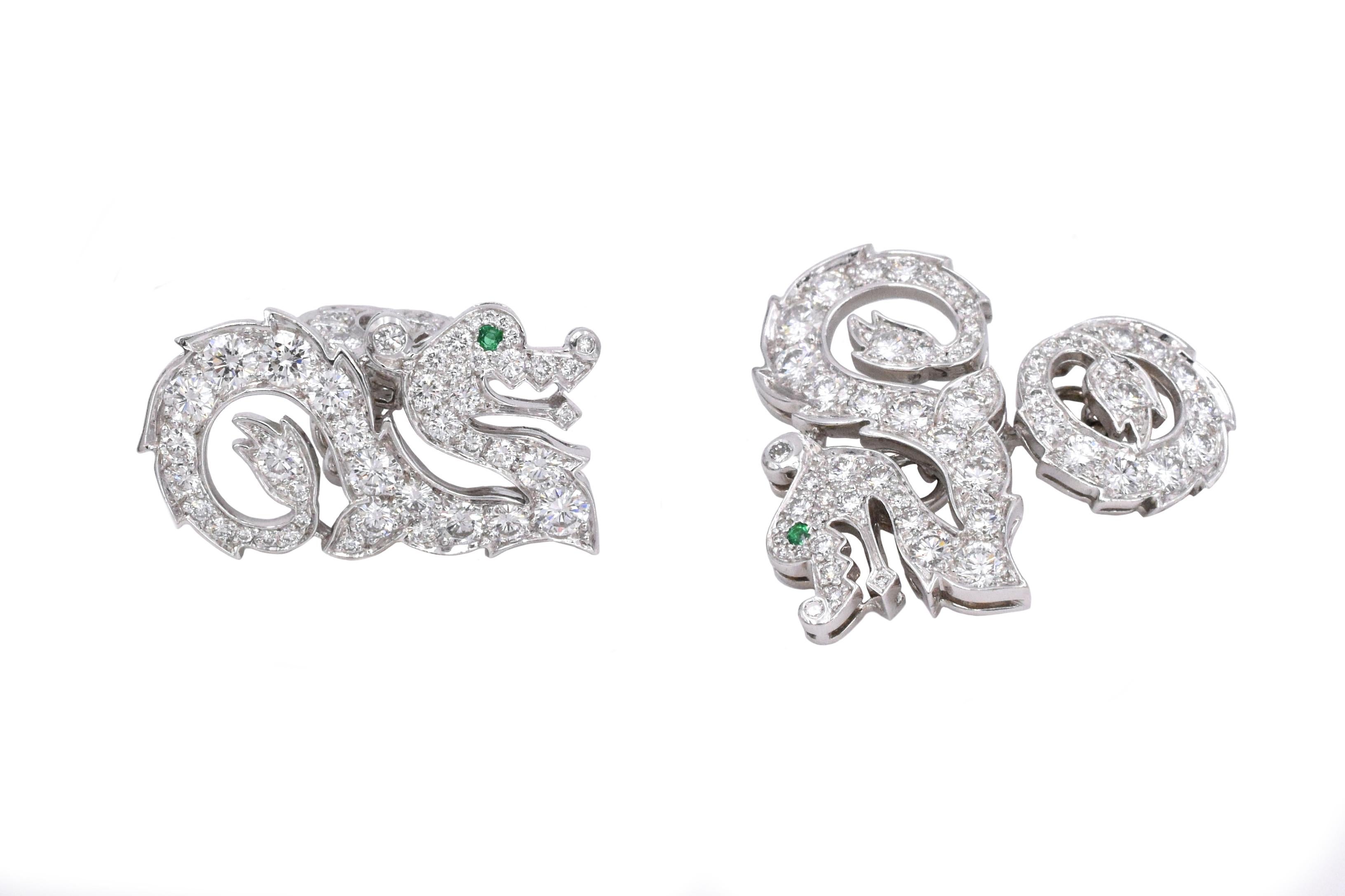 Cartier Manschettenknöpfe „Dragon“ mit Diamanten im Angebot 4