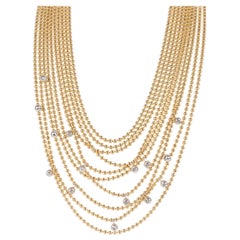 Cartier Diamond Draperie De Decollete Necklace in 18K 2 Tone Gold 0.60 Carat