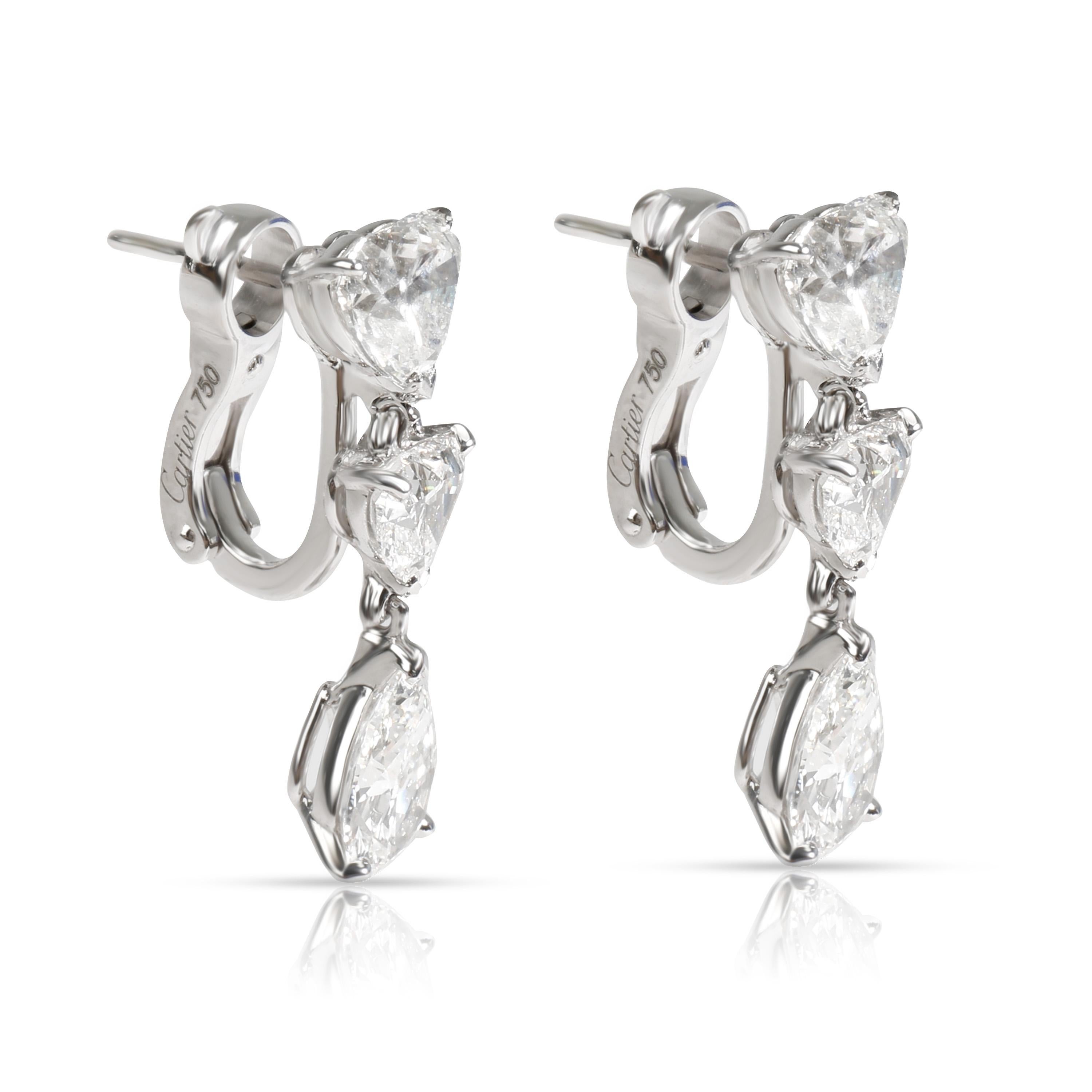 cartier 4 diamond drop earrings