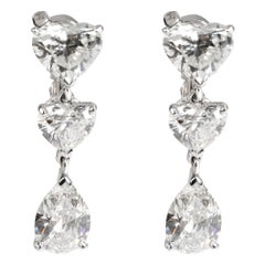 Cartier Diamond Drop Earrings in 18 Karat White Gold '5.22 Carat'