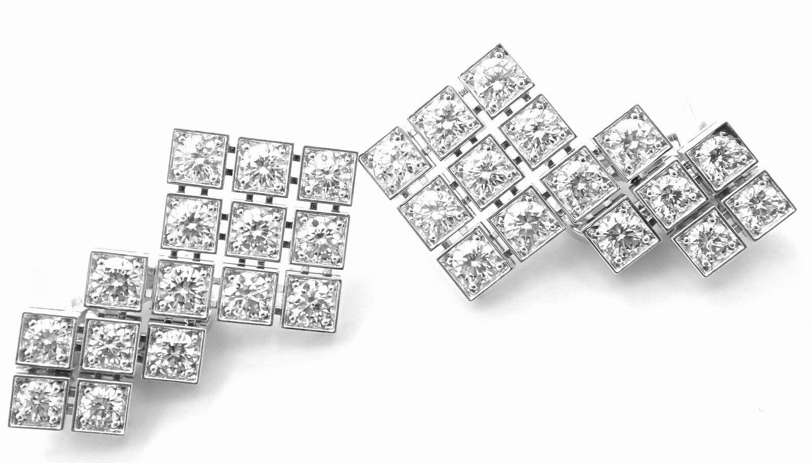 Cartier Diamond Drop White Gold Earrings For Sale 5