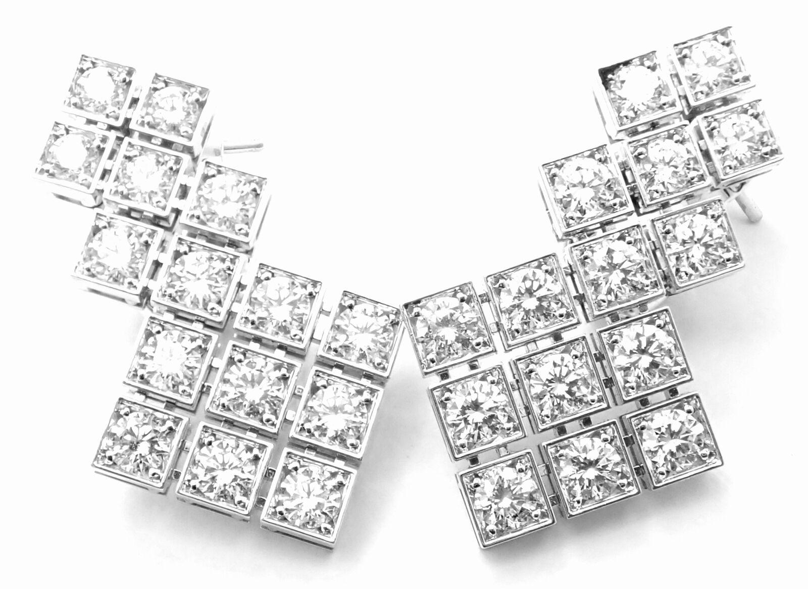Cartier Diamond Drop White Gold Earrings For Sale 2