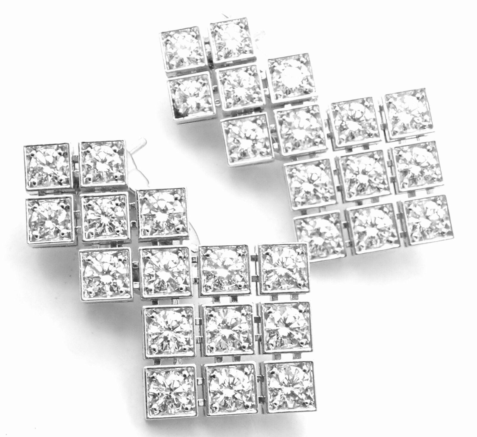 Cartier Diamond Drop White Gold Earrings For Sale 3