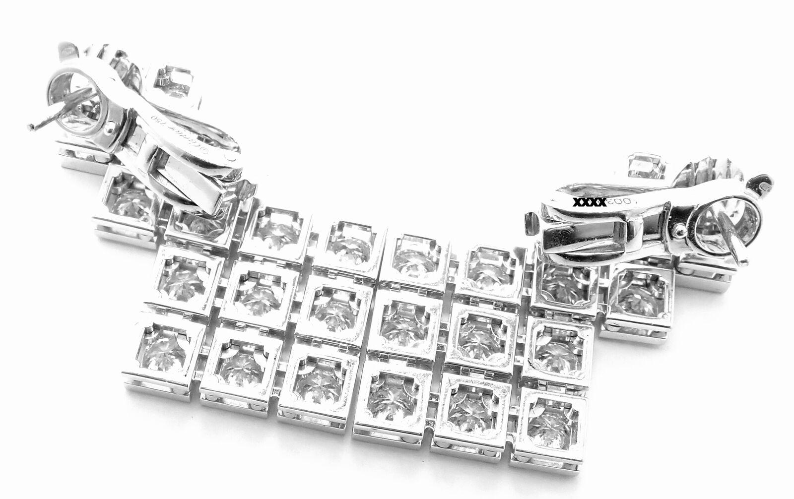 Cartier Diamond Drop White Gold Earrings For Sale 4