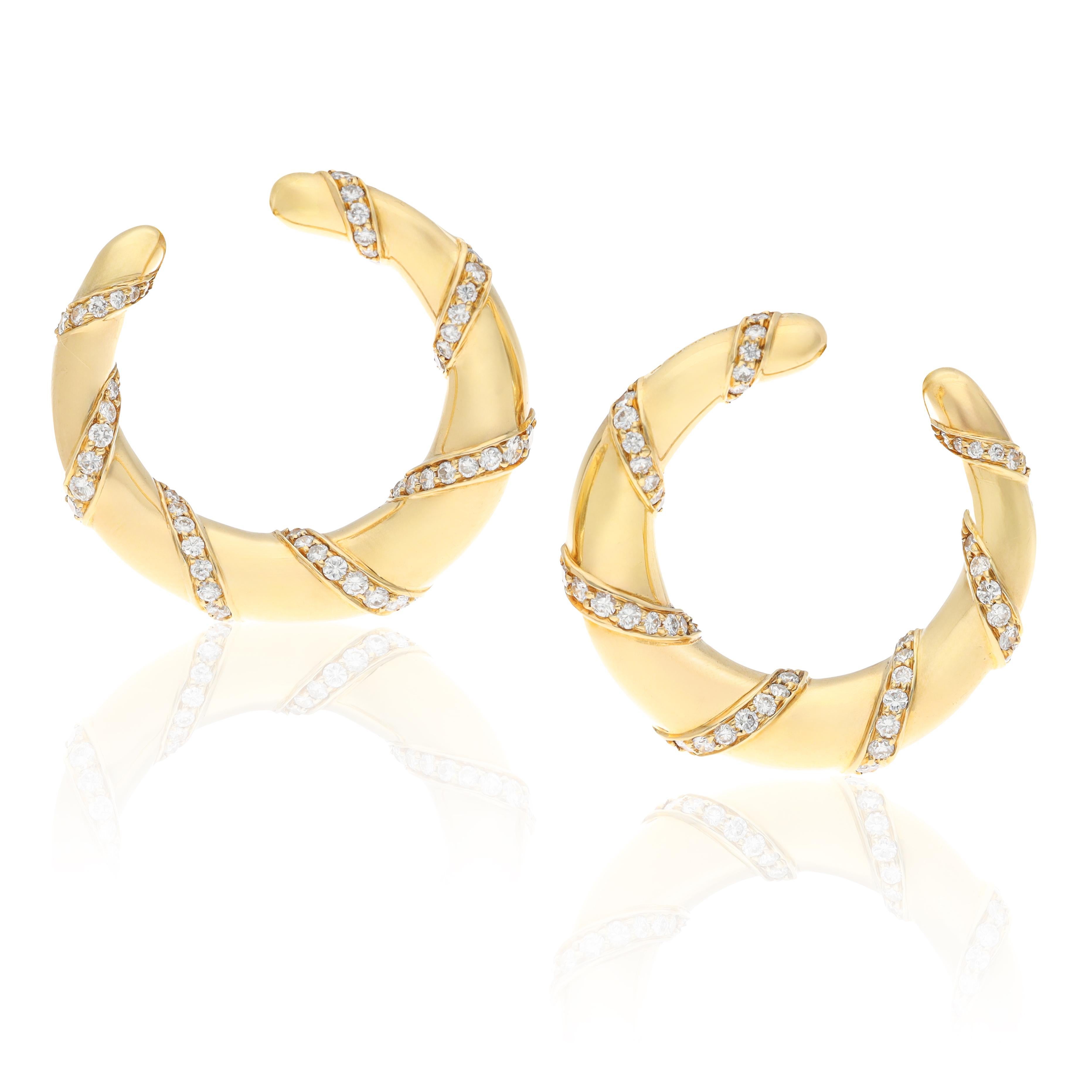 CARTIER Diamond Ear Clips For Sale