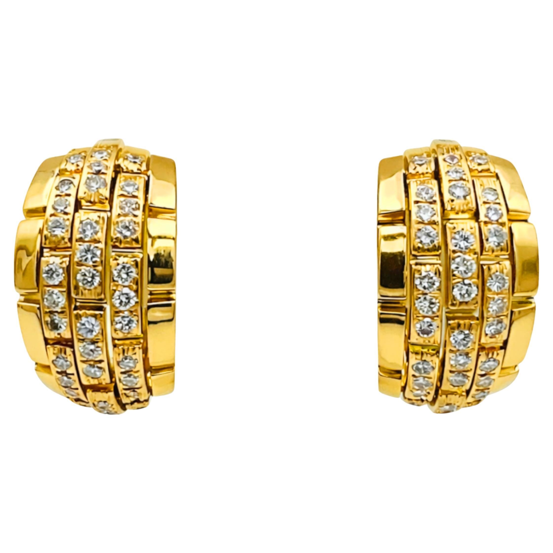 Cartier Diamond Earrings 18k Yellow Gold - image 1