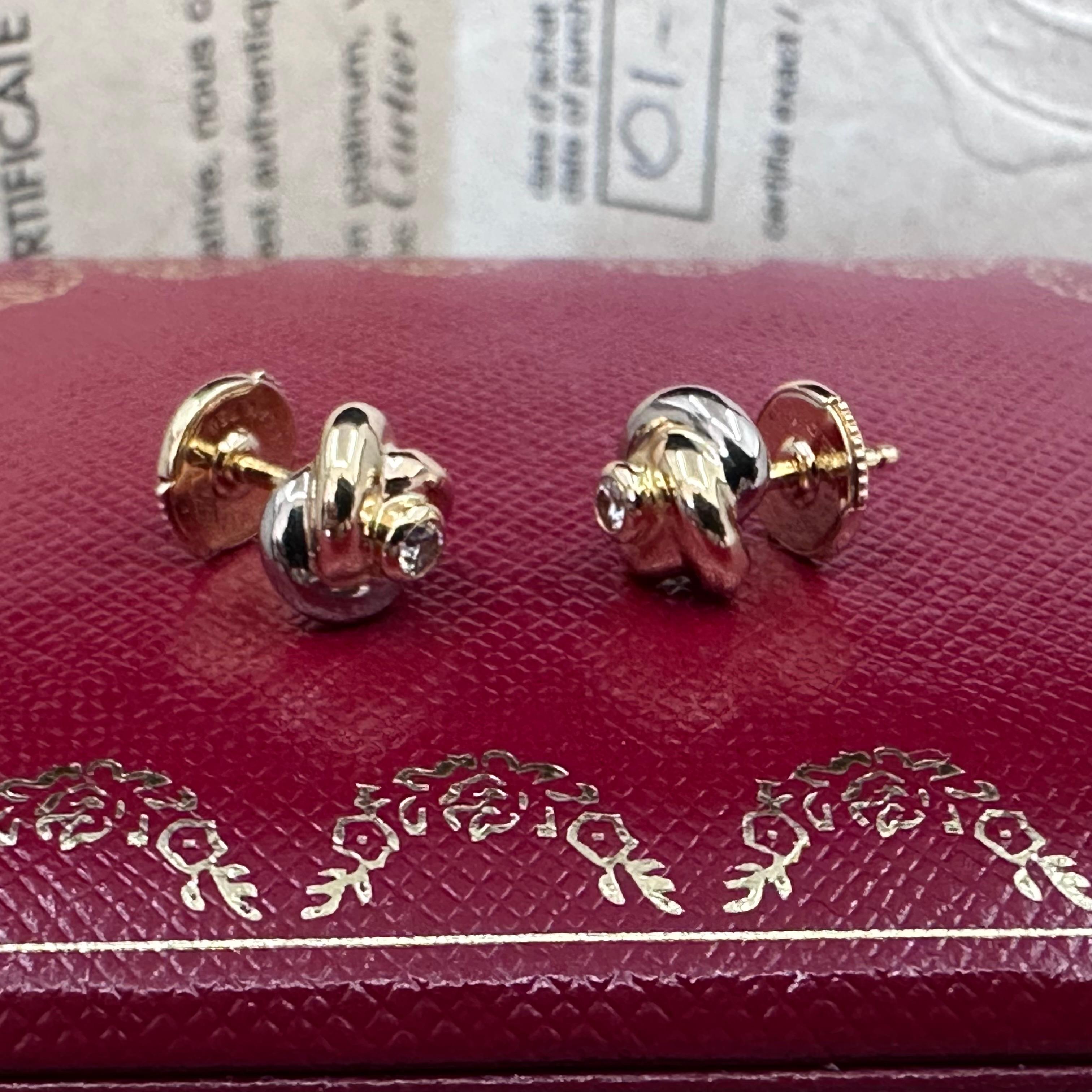 Women's or Men's Cartier Diamond Earrings  For Sale