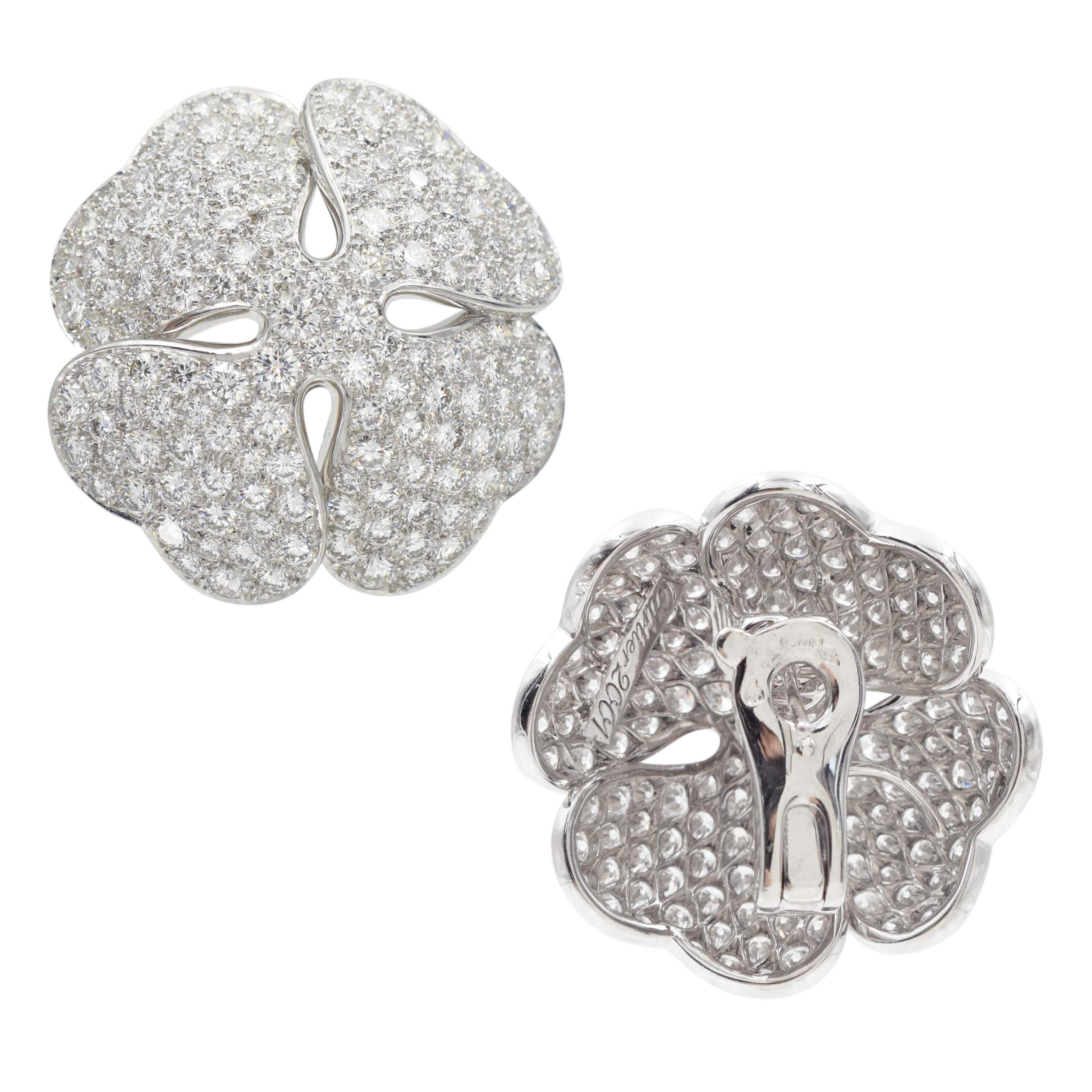 Round Cut Cartier Diamond Earrings For Sale