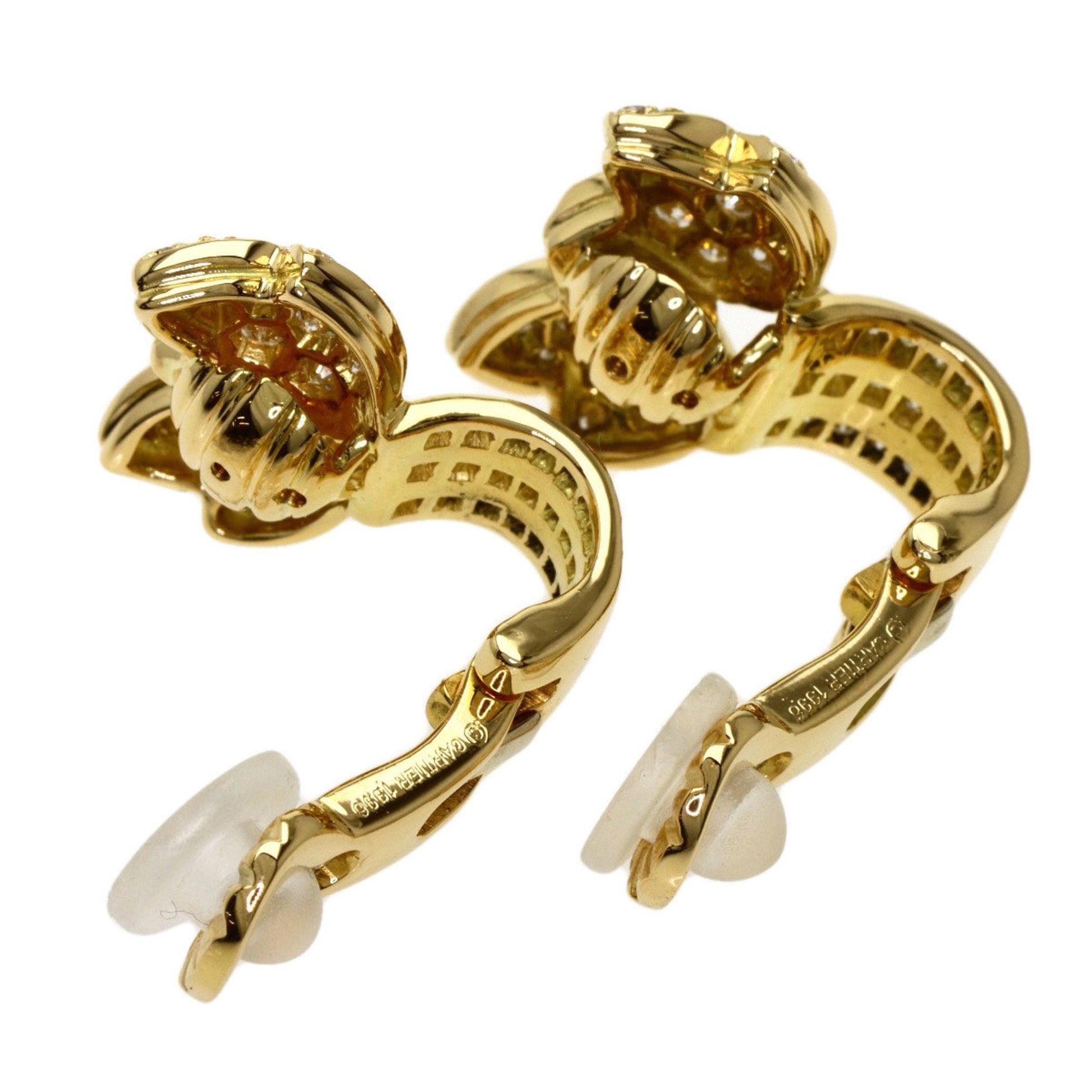 Cartier Diamond Earrings in 18K Yellow Gold In Good Condition For Sale In London, GB
