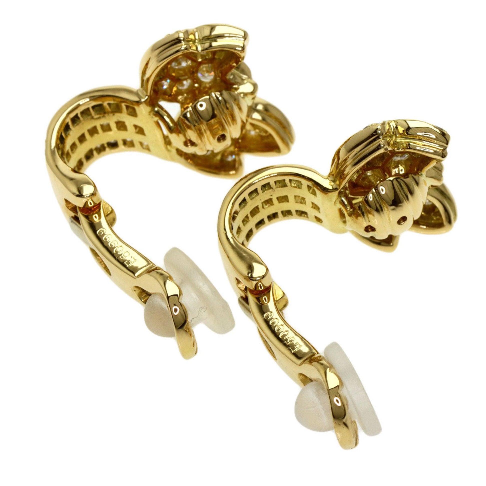 Women's Cartier Diamond Earrings in 18K Yellow Gold For Sale