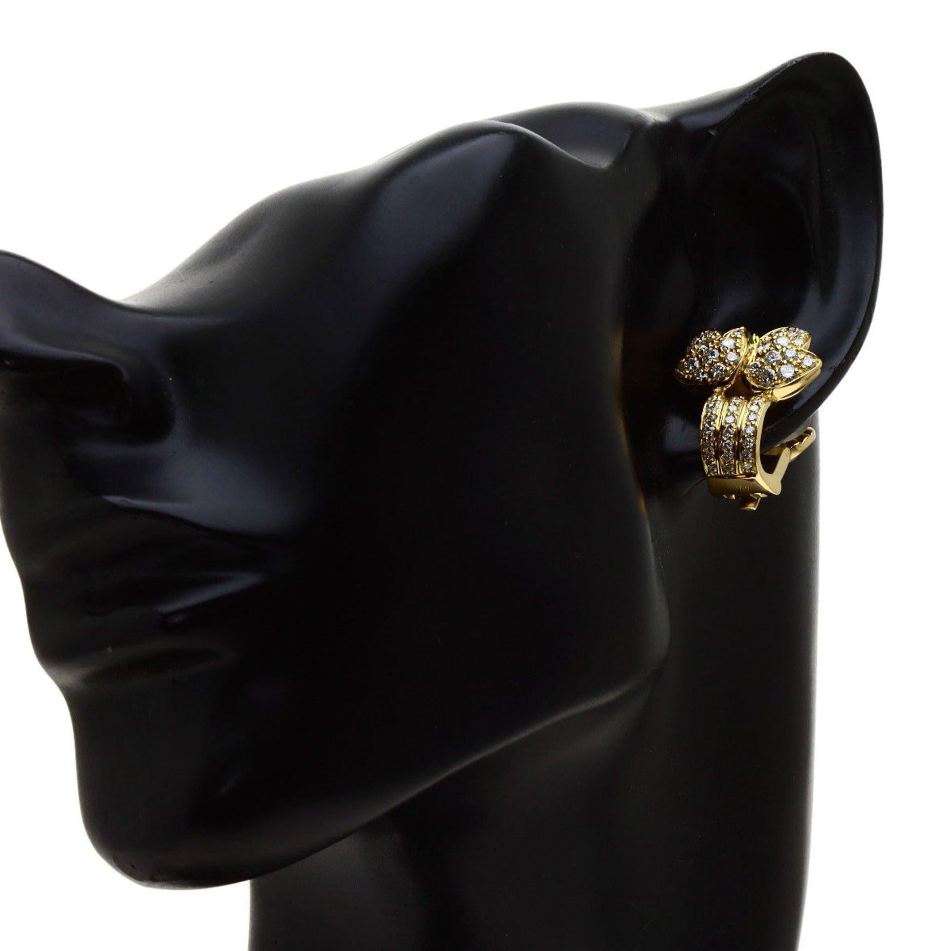 Cartier Diamond Earrings in 18K Yellow Gold For Sale 2