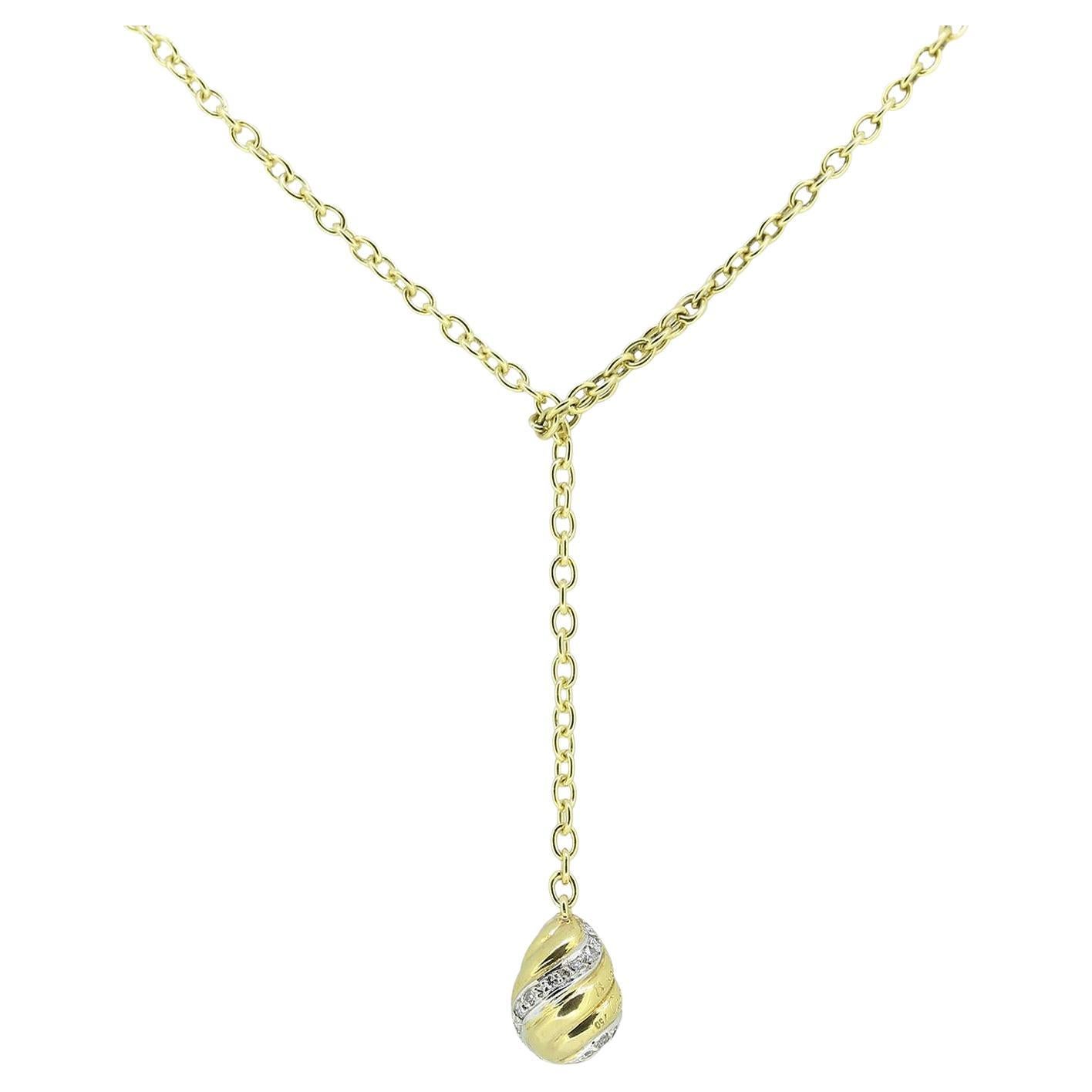 Collana Lariat con uovo di diamanti di Cartier in vendita