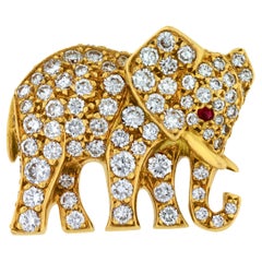 Cartier Diamond Elephant Brooch