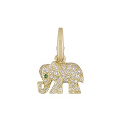 Cartier Diamond Elephant Charm with Emerald Eye