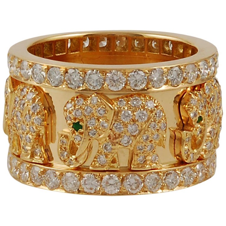 Cartier Diamond Elephant  Ring  For Sale  at 1stdibs