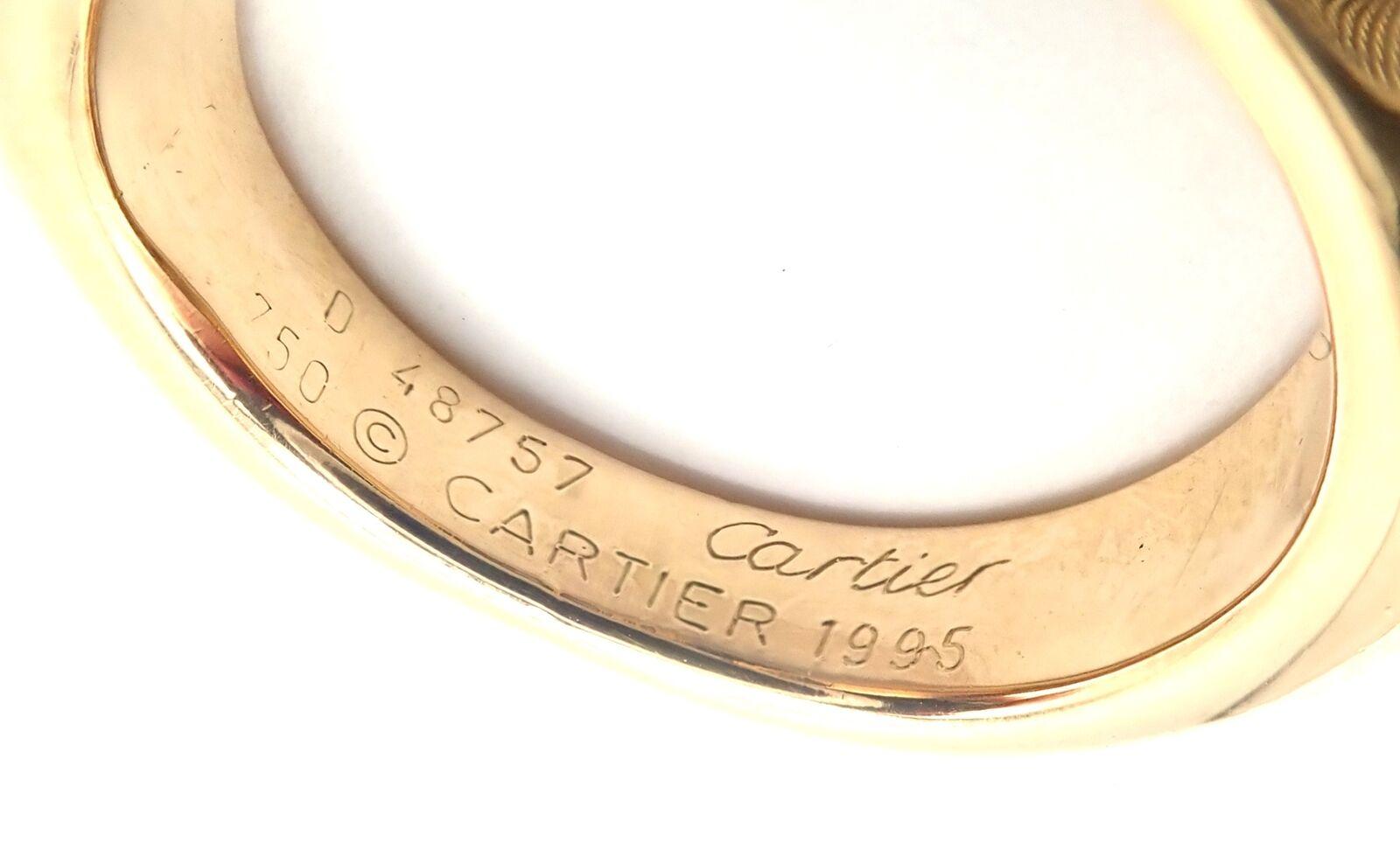 Cartier Diamond Ellipse Deux Tetes Croisees Bypass Yellow Gold Band Ring For Sale 2