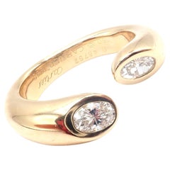 Cartier Diamant Ellipse Deux Tetes Croisees Bypass Gelbgold Bandring, Diamant