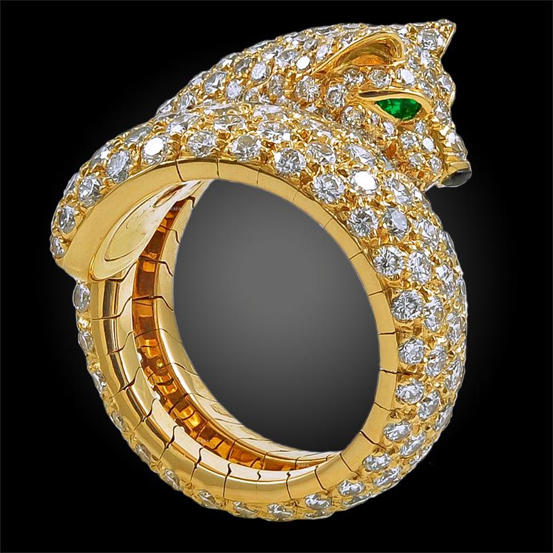 panther ring with emerald eyes