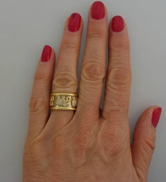 Cartier Diamond Emerald Gold Elephant Band Ring