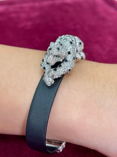 Cartier Panther-Armband, Schachteln und Papiere, Panther, Diamant, Smaragd & Onyx