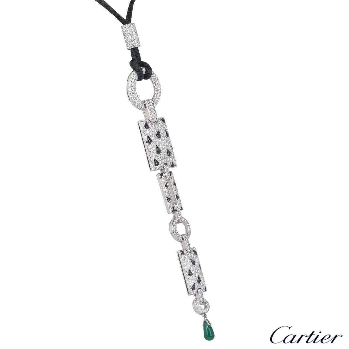 Women's Cartier Diamond Emerald Panthere Necklace