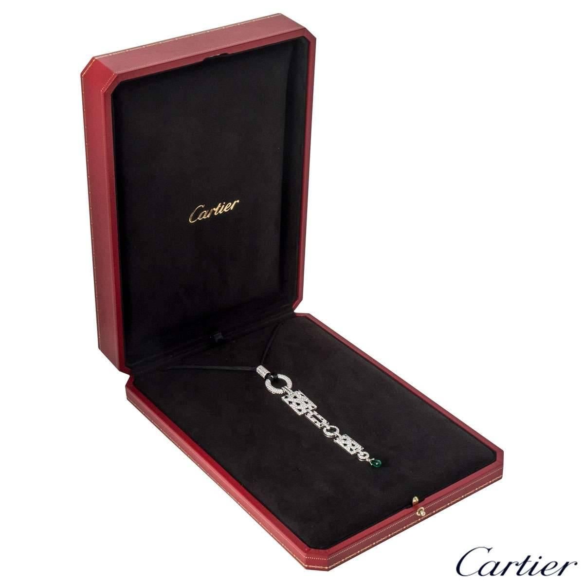 Cartier Diamond Emerald Panthere Necklace 2