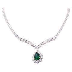 Collana Riviera di Cartier con diamante e smeraldo in platino