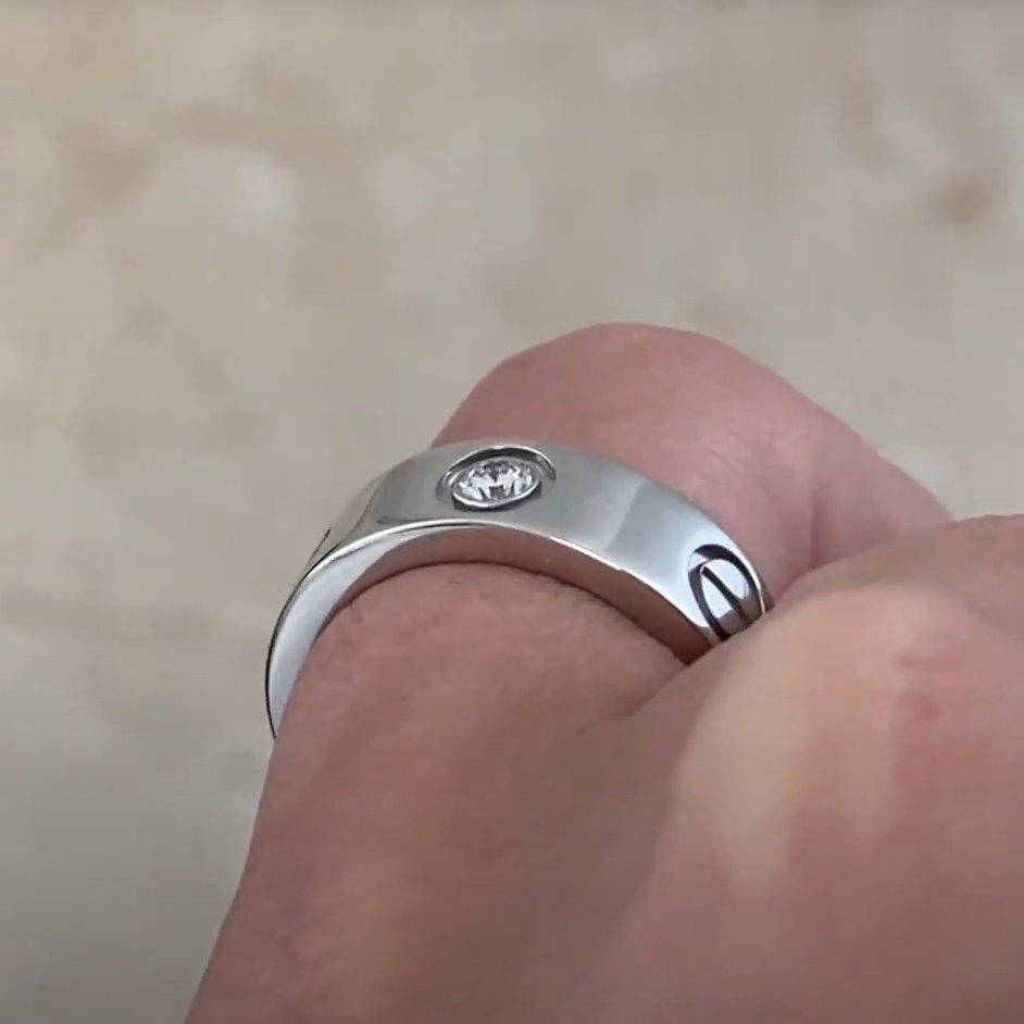Bague de fiançailles Cartier (environ 0,08 carat), couleur F, platine en vente 4