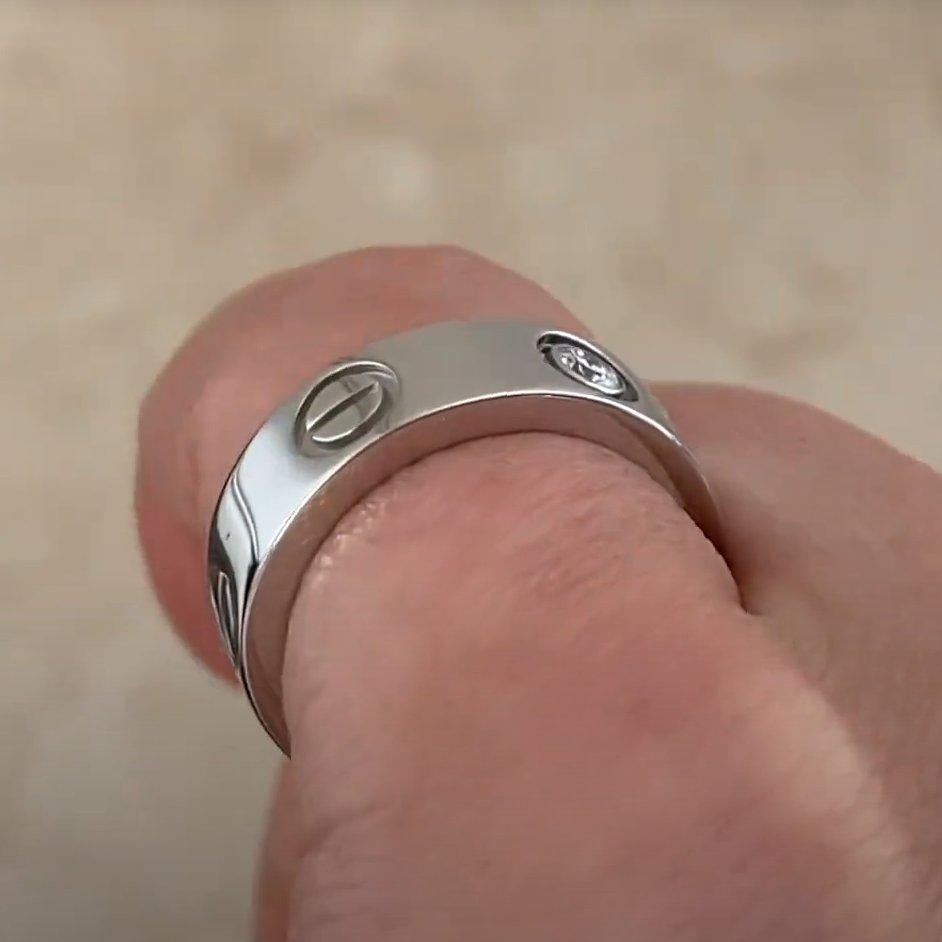Bague de fiançailles Cartier (environ 0,08 carat), couleur F, platine en vente 2