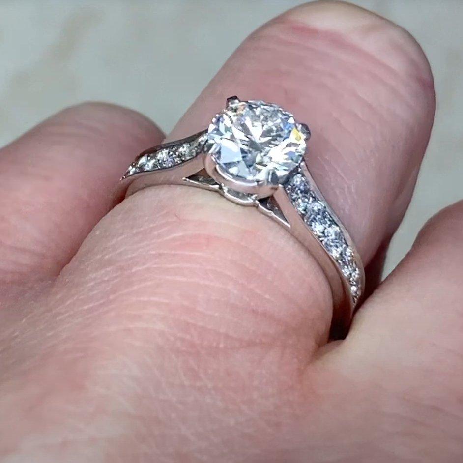 Anello di fidanzamento con diamante di Cartier (GIA circa 1,10 carati), colore F, purezza VS1 in vendita 1
