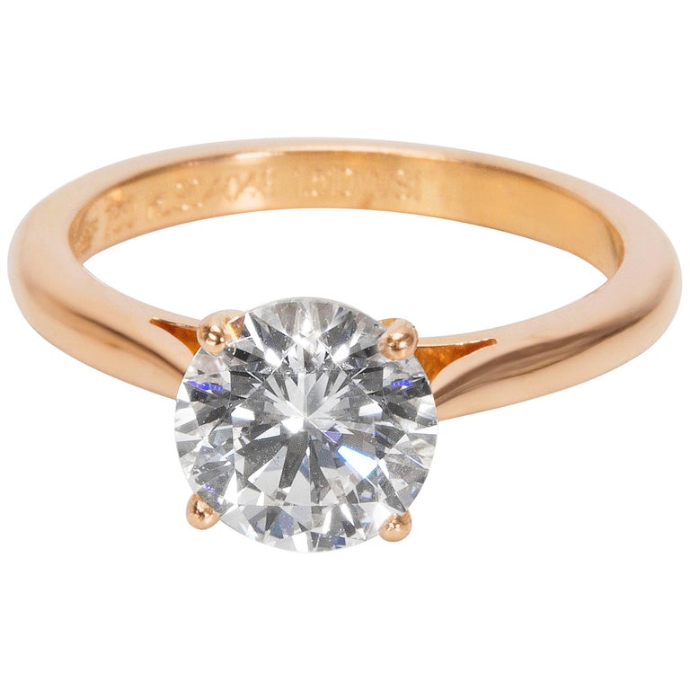 Cartier Diamond Engagement Ring in Rose Gold GIA Certified D VVS2 1.51