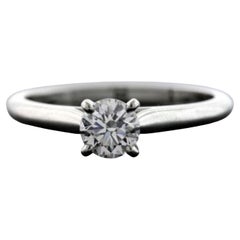 Cartier Diamond Engagement Ring Solitaire .38ct D VS2 GIA Round Platinum size 5